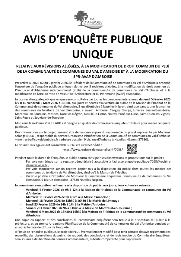 Avis d'enqu&ecirc;te publique - R&eacute;vision du PLUi